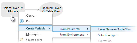 Creating variables from tool parameters