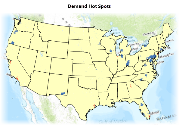 Demand hot spots