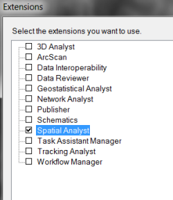 Checking the Spatial Analyst extension