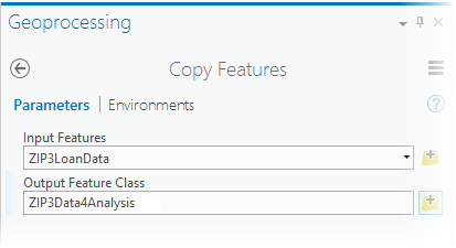 Copy Features tool parameters