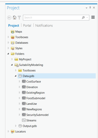 Browsing to the Data.gdb geodatabase