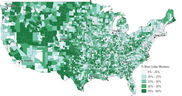 Percent blue-collar workers