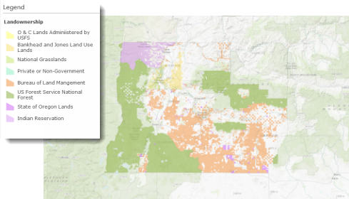 Map of publically owned land in the three counties