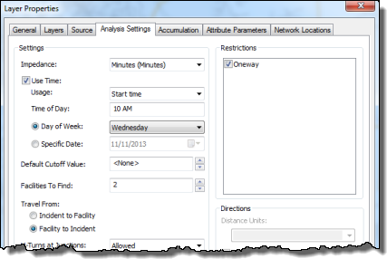 Dialog to set day and time of week settings