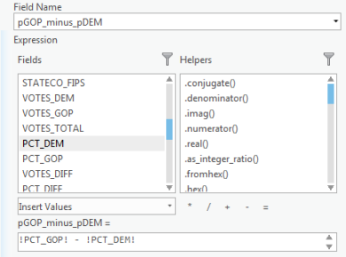 Calculate Field dialog