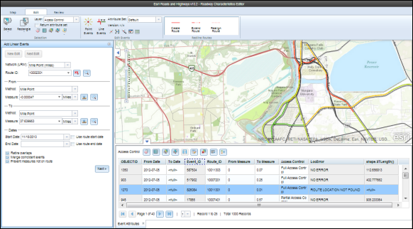 Roadway Characteristics Editor