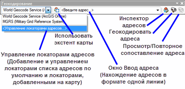 Панель инструментов Геокодирование (Geocoding)