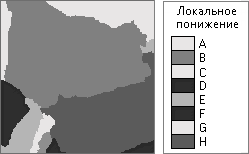 Бассейны, полученные из растра направления стока