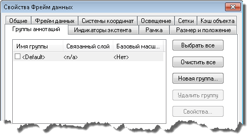 Закладка Группы аннотаций (Annotation Groups)