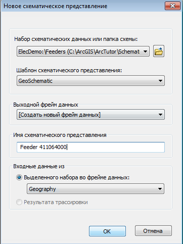 Диалоговое окно Новое схематическое представление — Feeder 411064000