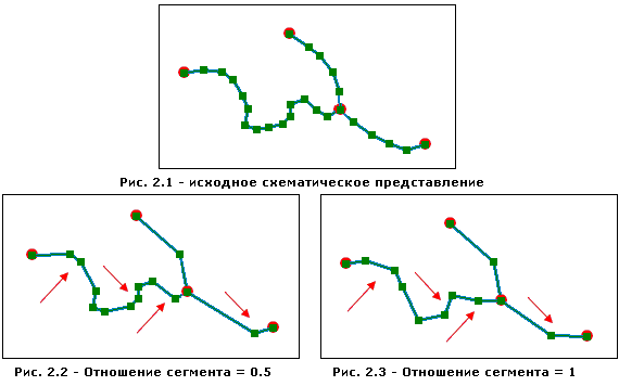 Сократить вершины — соотношение сегментов