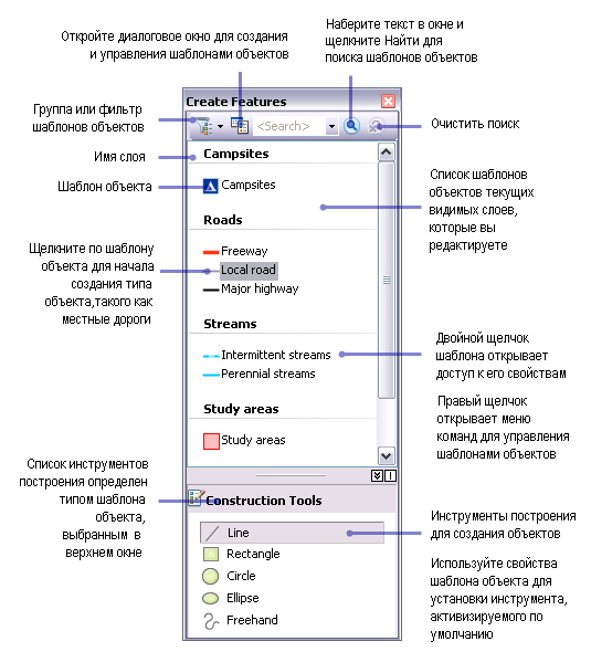 Create Features window