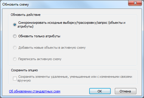 Диалоговое окно Обновление схемы (Update Diagram)