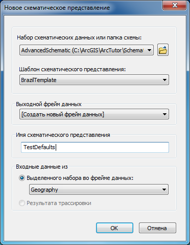 Диалоговое окно Создание схематического представления (New Schematic Diagram) для схемы TestDefaults