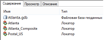 Составной локатор адресов, добавленный в рабочую область.