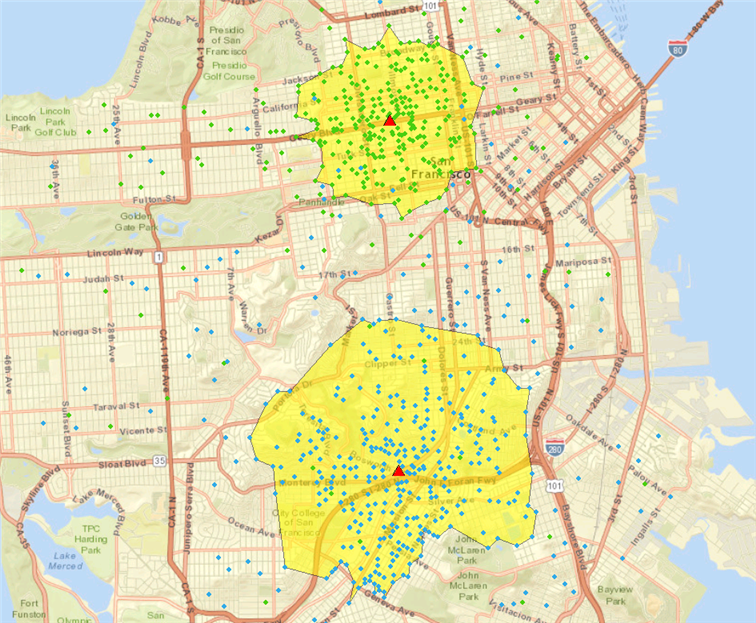 Customer derived trade area - 75%