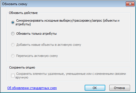 Corinth — диалоговое окно Обновить (Update)