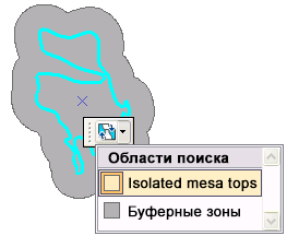 Использование инструмента Редактировать для выборки из пересекающихся объектов