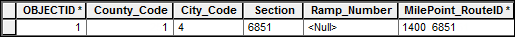 Route with padding and nulls stored in the attribute table