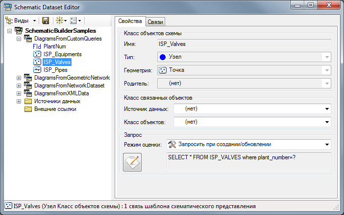 Закладка свойств класса объектов схемы ISP_Valves — окончательный вид