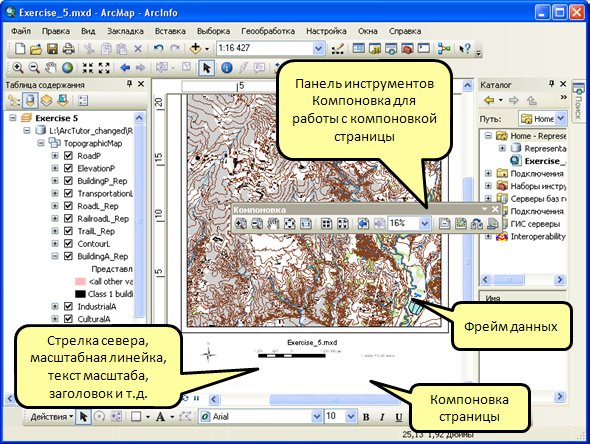 Компоновка страницы в ArcMap