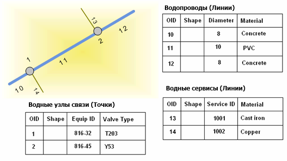 Отдельные водные объекты входят в состав непрерывной сети.