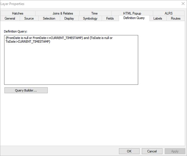 Delete Routes default definition query