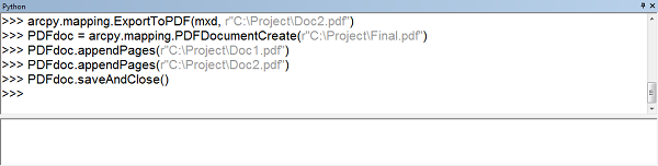 Снимок экрана результатов saveAndClose в окне Python