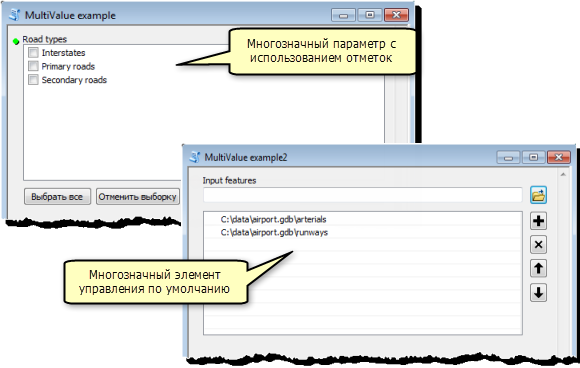 Многозначные элементы управления