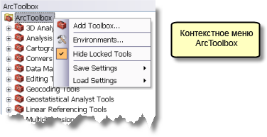 Горячие клавиши ArcToolbox