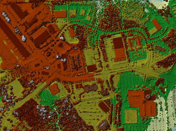 Лидарные данные первого отражения создают высокодетальный набор данных terrain