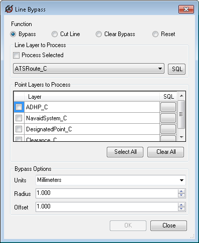 Bypass option selected