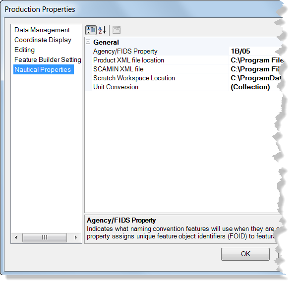 Production Properties dialog box