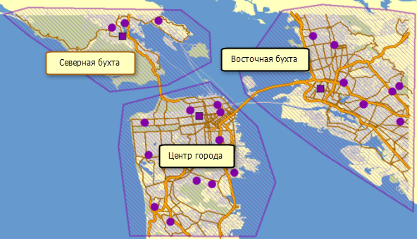 Три зоны маршрутов появляются на карте