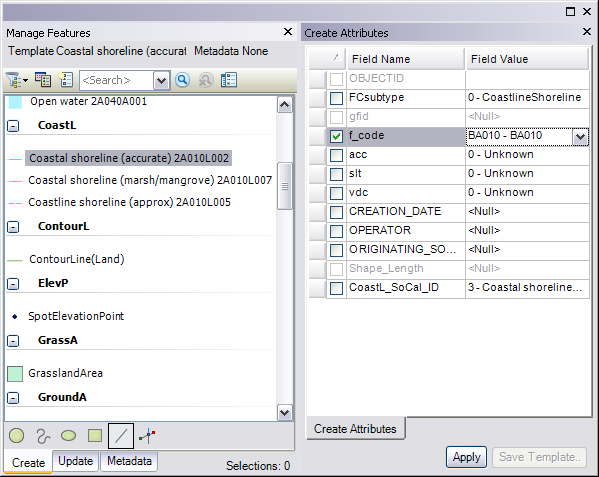 Template attributes can be manually updated to reflect the appropriate attributes for the symbol