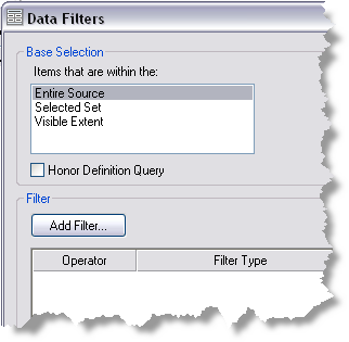 Defining base selection options for data source filtering—ArcMap ...