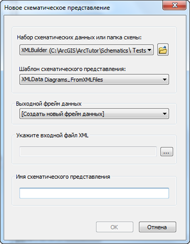 Новое схематическое представление (New Schematic Diagram) — диалоговое окно XML-компоновщика