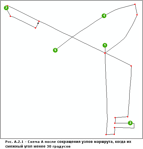Схема A после применения правила Сокращение узлов маршрута (Route Node Reduction)