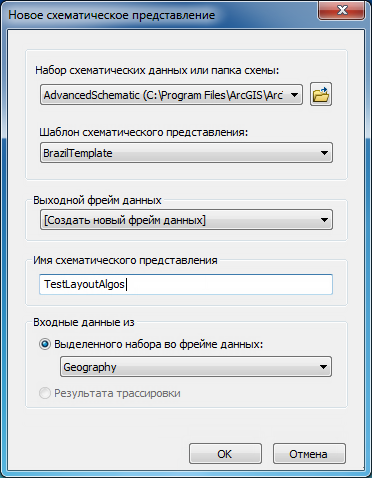 Диалоговое окно Создание схематического представления 9New Schematic Diagram) – схема TestLayoutAlgos