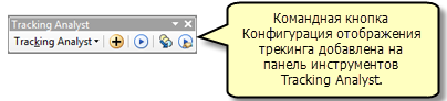 Командная кнопка Конфигурация отображения трекинга (Tracking Display Configuration) добавлена на панель инструментов Tracking Analyst.