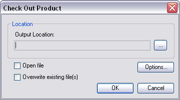 Check Out Product dialog box Check Out Product dialog box