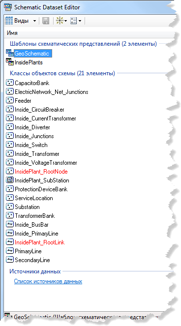 Главные элементы редактора набора схематических данных в представлении Листы (Tiles) Главные элементы редактора набора схематических данных в представлении Листы (Tiles)