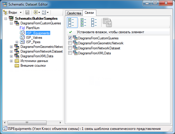 Вкладка Связи (Associations) классов объектов схемы Вкладка Связи (Associations) классов объектов схемы
