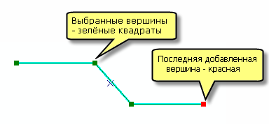 Скетч линии и последняя добавленная вершина