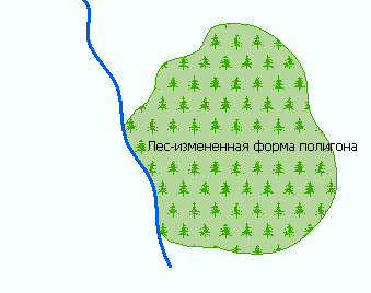 Полигон леса был изменен в соответствии с линией реки