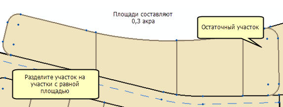 Деление участка на участки с равной площадью