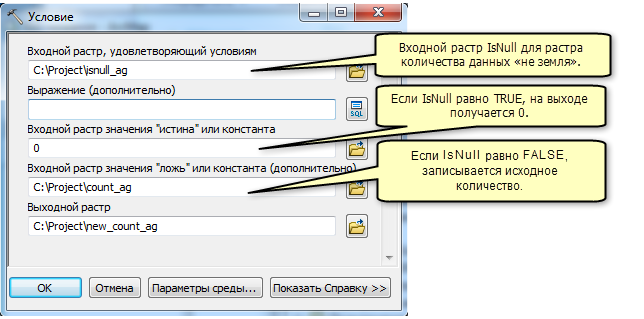 Инструмент геообработки Условие (Con)