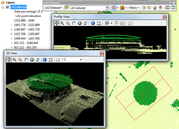 Данные лазерной аэросъемки в ArcMap