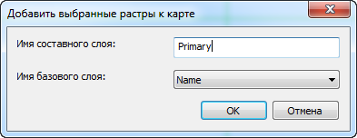 Диалоговое окно Добавить выбранные растры на карту