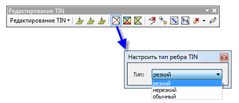 Интерактивный инструмент Установить тип ребра TIN (Set TIN Edge Type)